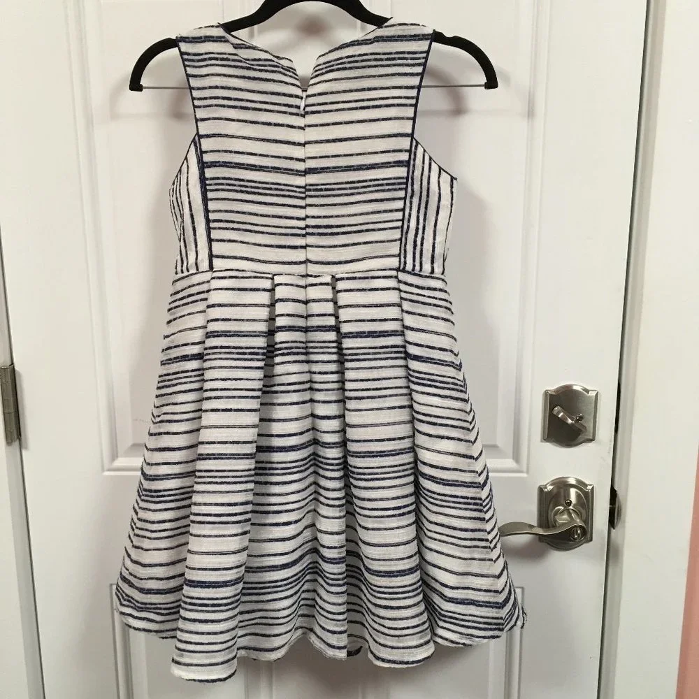 Pippa & Julie Sleeveless Blue & White Striped Fit & Flare Dress - Size 12